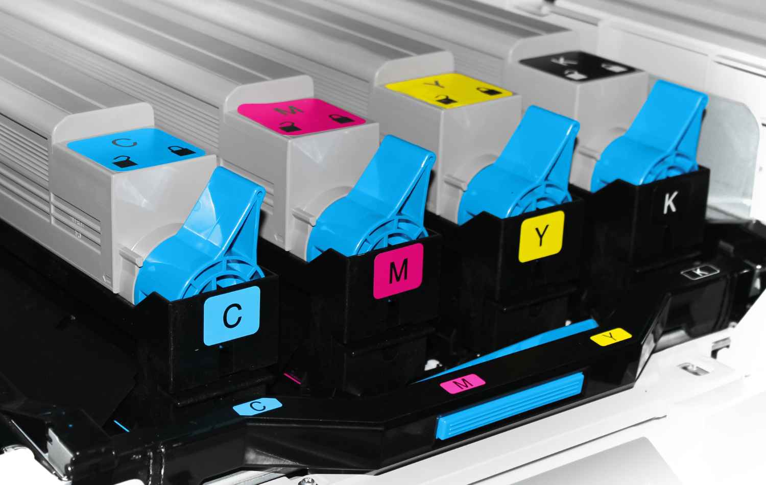 Toners and ink heads in printers